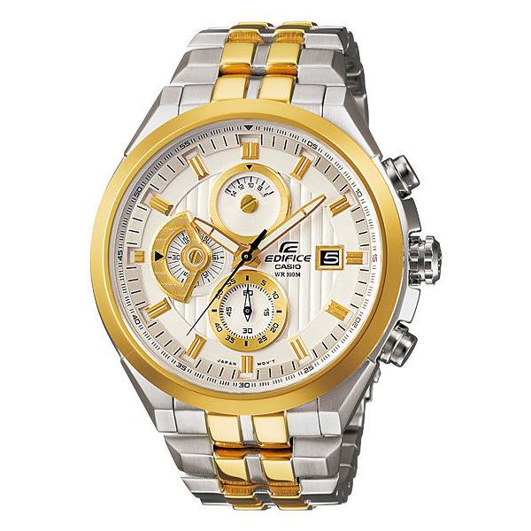 Edifice Chronograph Men's Watch With Silver Gold Color