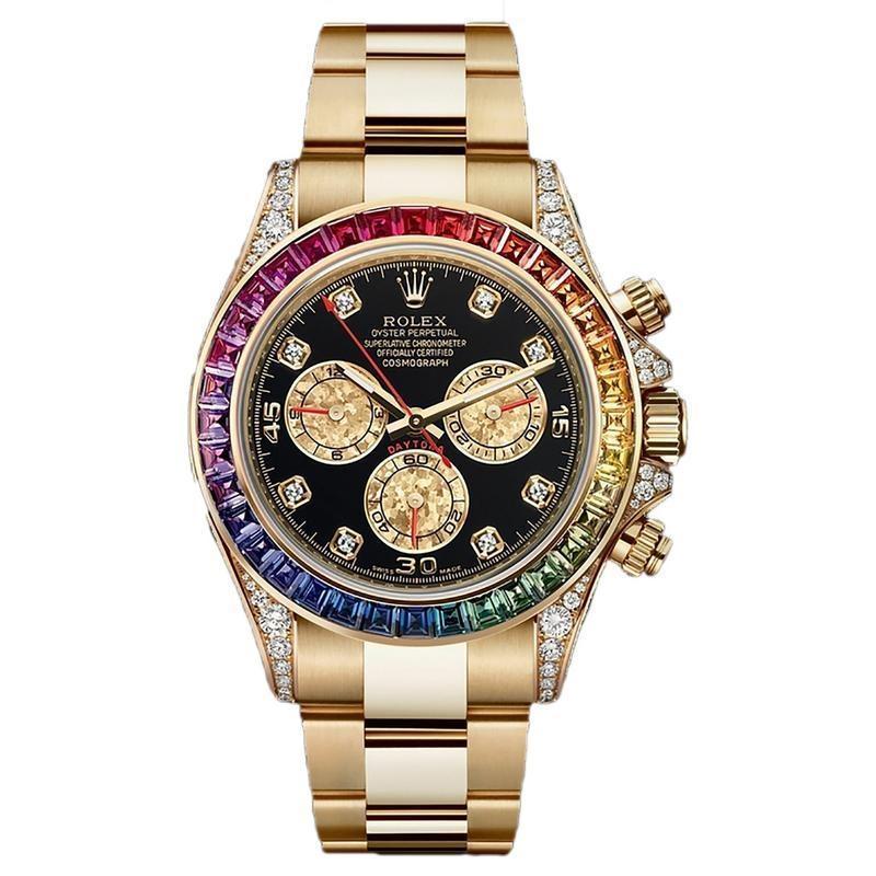 Rolex rainbow Golden Chronograph watch