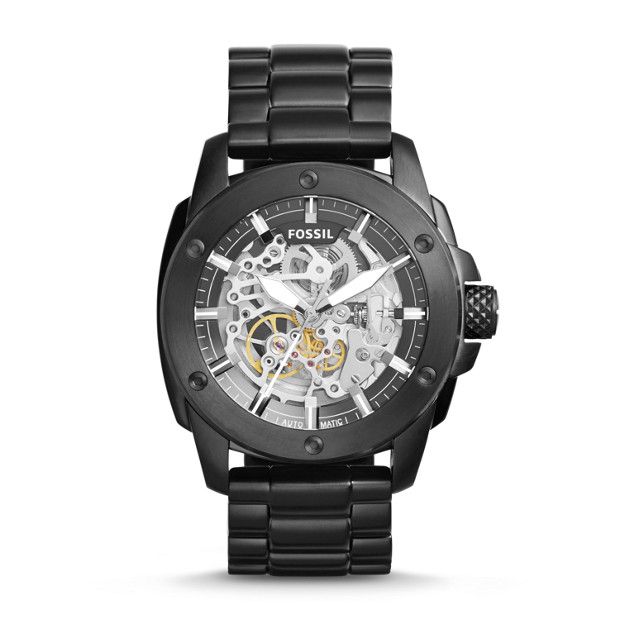 FOSSIL SKELETON Black Automatic Men's Watch