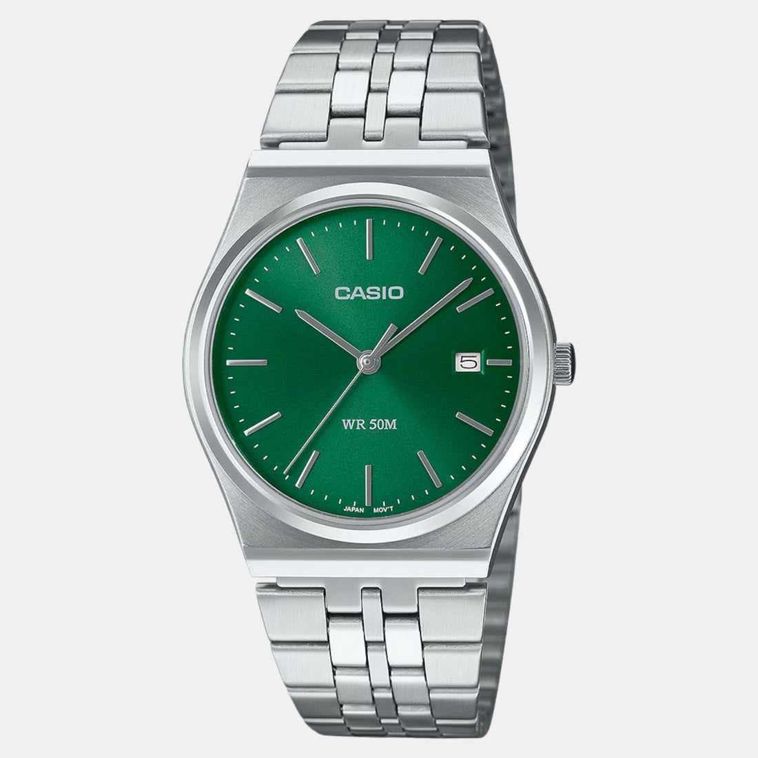 CASIO ENTICER Silver Green Quartz Watch