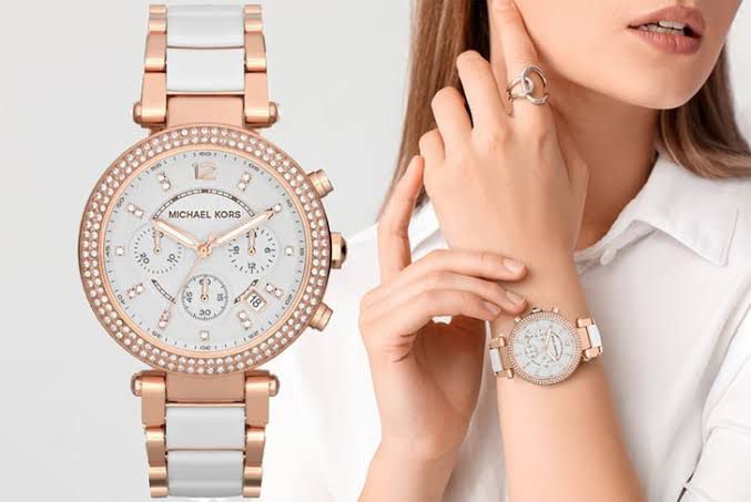 Michael Kors white RoseGold watch