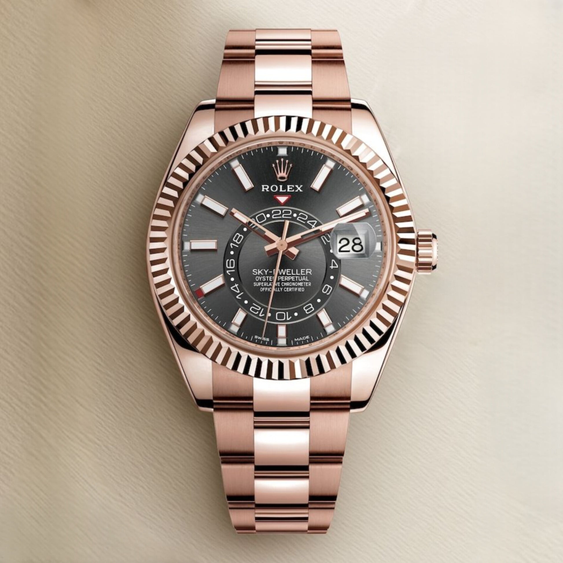 Rolex Sky-Dweller Everose Gold Black Dial oyester belt (automatic)