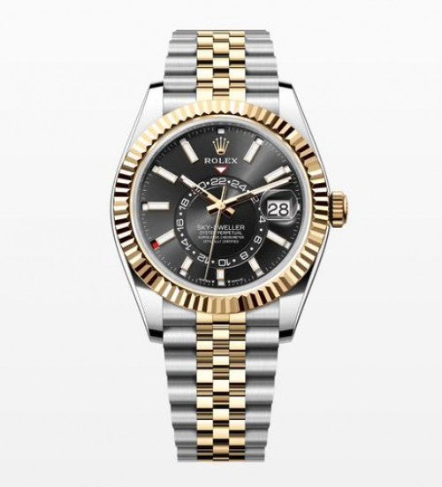 Rolex Sky-Dweller Black Dial With dual tone jublee belt (automatic)