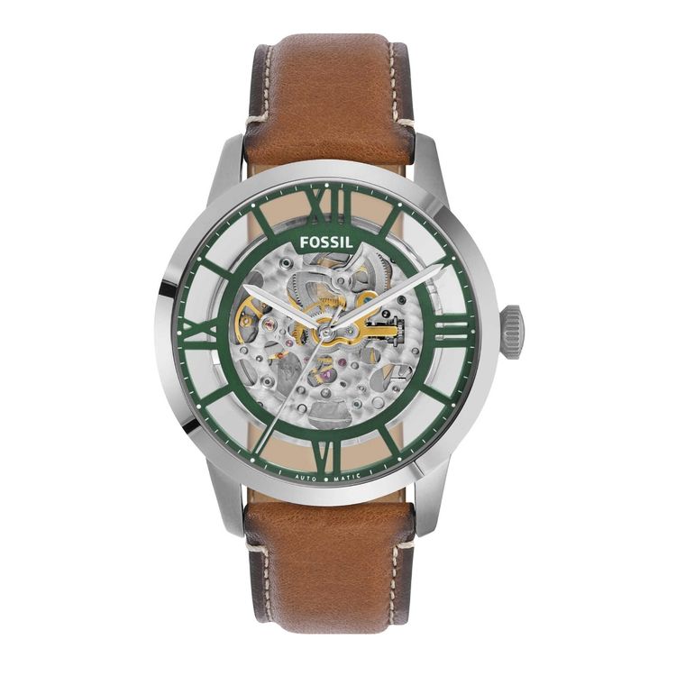 FOSSIL TOWNSMAN SKELETON SILVER GREEN (AUTOMATIC)