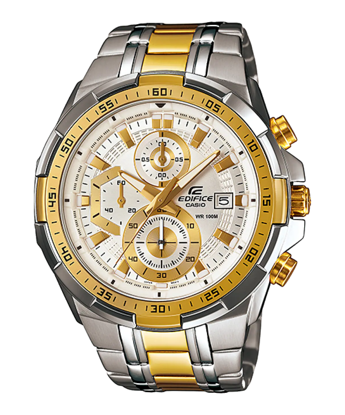 EDIFICE CASIO CHRONOGRAPH White Dial Gold Metal Men's Watch