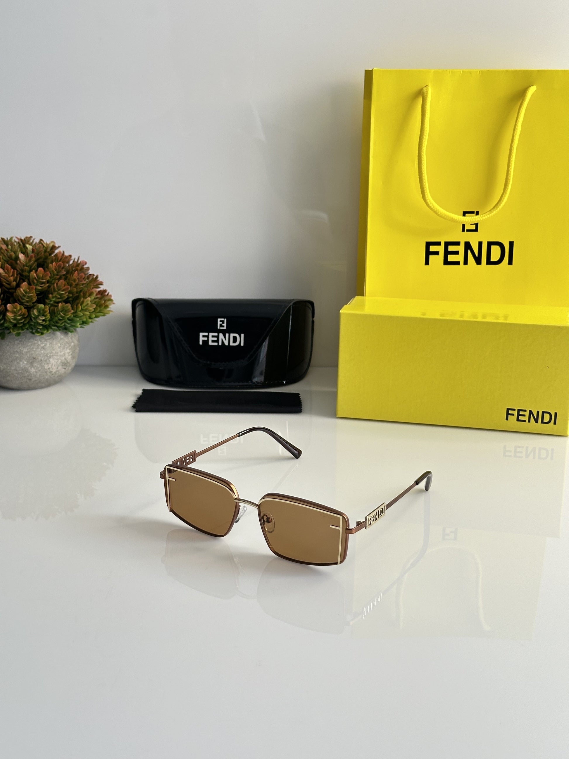 FENDI BROWN sunglasses WITH ORIGINAL BOX AND KIT