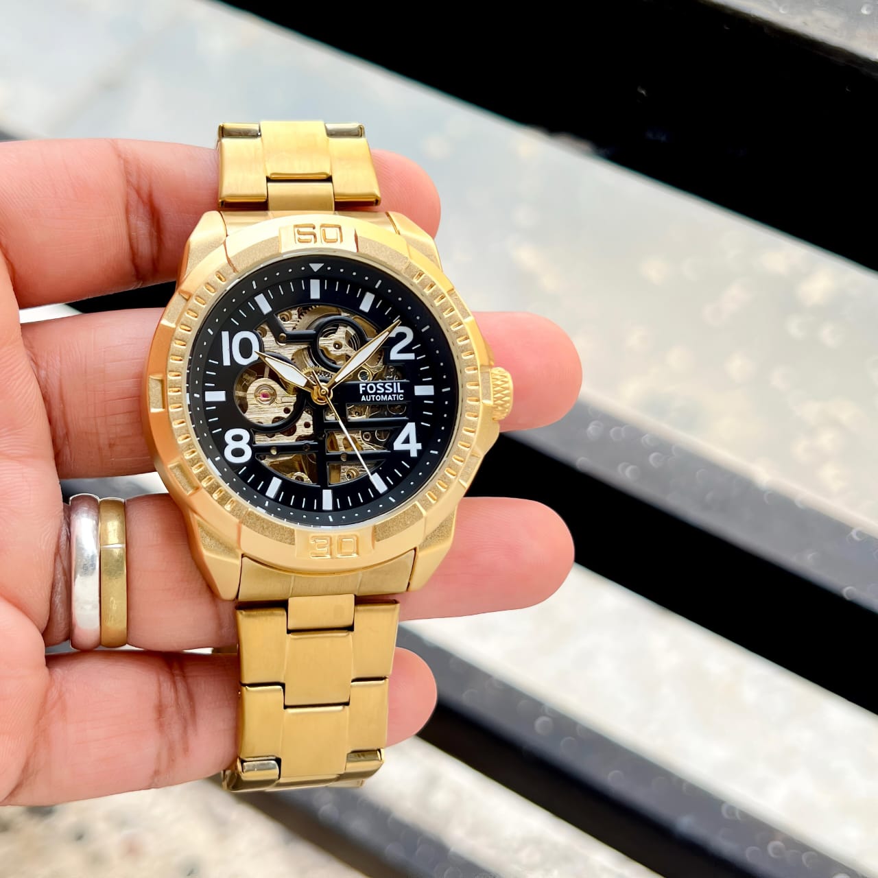 FOSSIL BRONSON Gold chain  (AUTOMATIC)