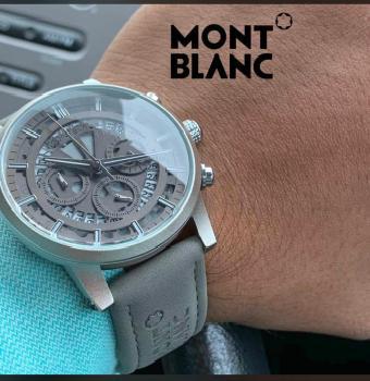 Mont Blanc Grey Chronograph Leather Men's watch