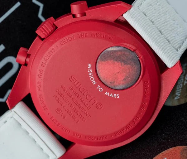 OMEGA X SWATCH MOONSWATCH Mission to Mars White Dial & Red Case/White Strap Bioceramic