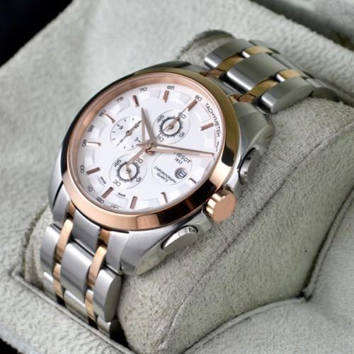 TISSOT Chronograph Dual Tone Watch for Man Silver Rose Gold
