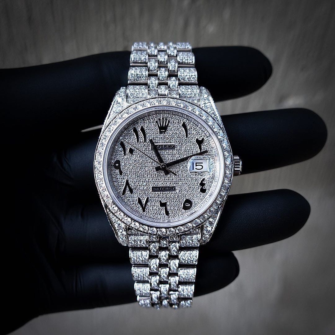 Rolex Arabic Dial Silver Color Watch