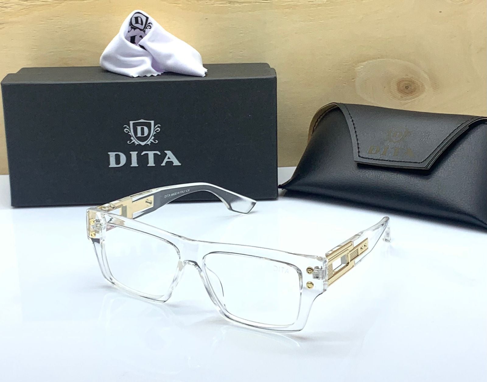 DITA TRANSPARENT SUNGLASSES FOR MEN'S & WOMEN'S WITH ORIGINAL BOX AND KIT