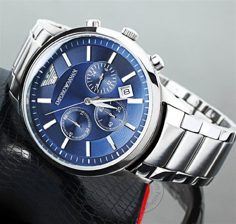 Emporio Armani Chronograph Blue Dial Mens Watch