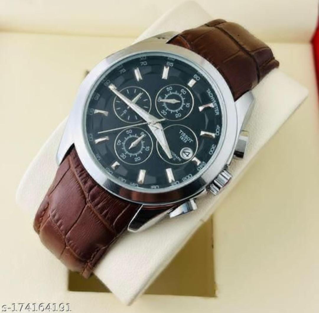 TISSOT TS-3833 Chronograph Brown Leather Watch for Men
