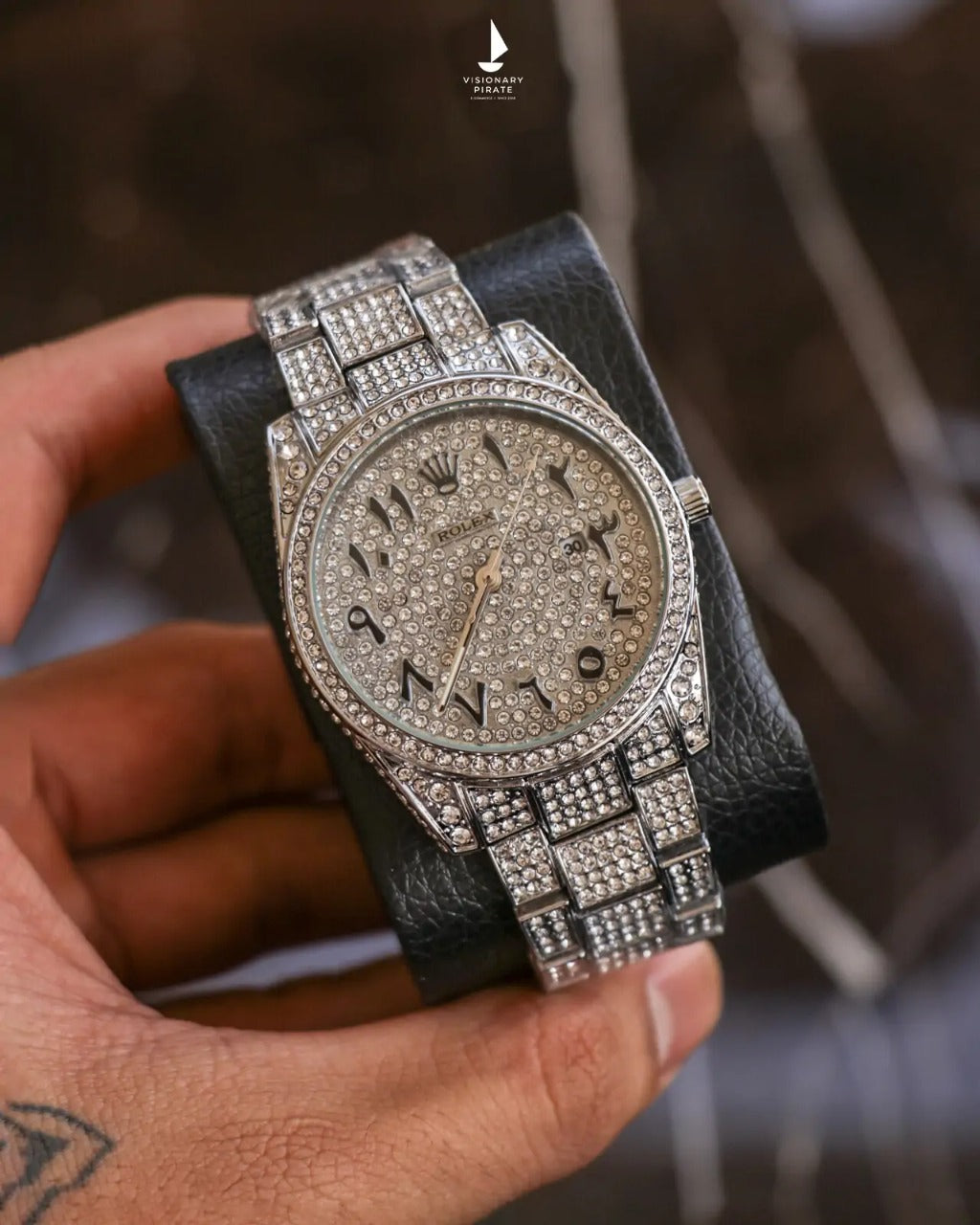 Rolex Arabic Dial Silver Color Watch