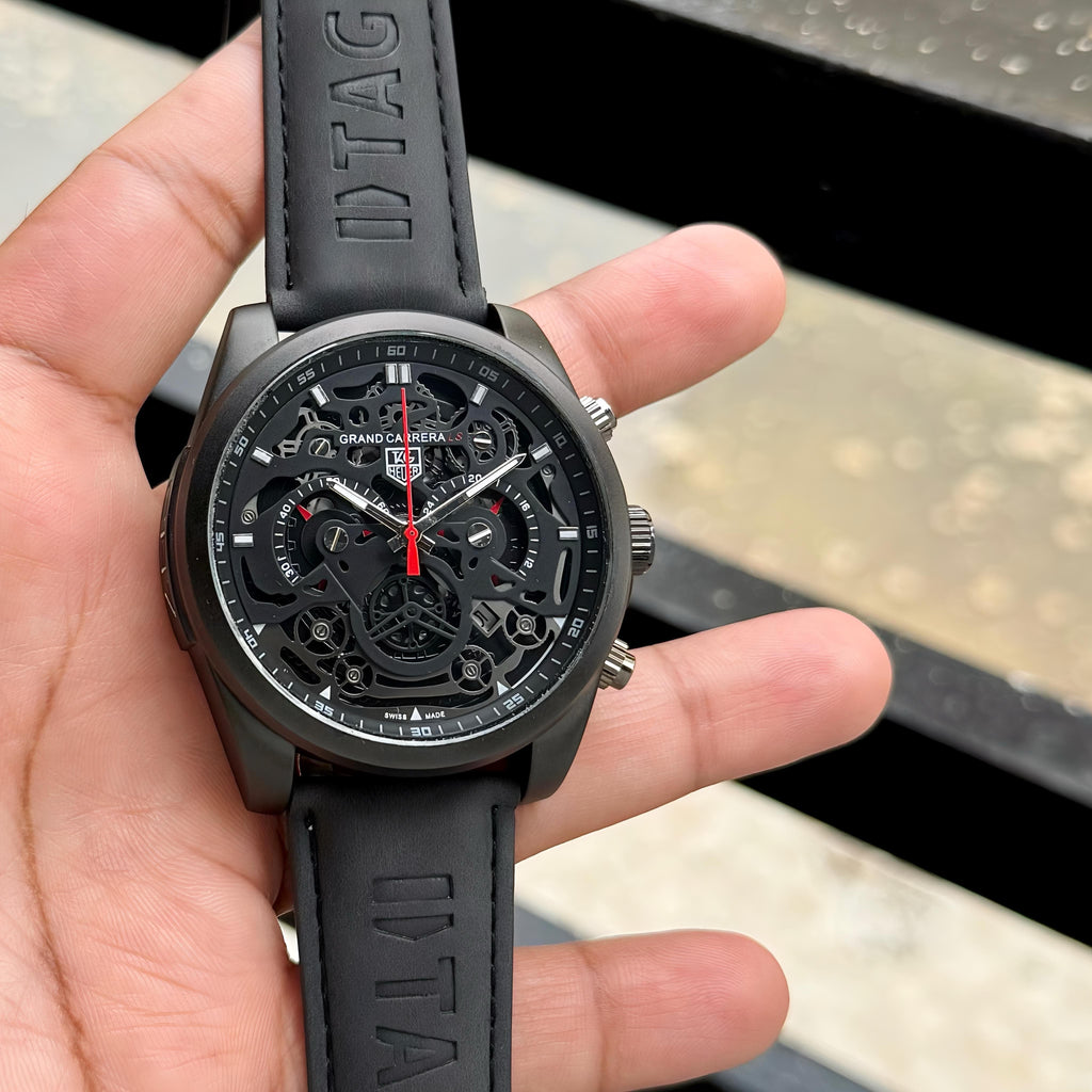 TAG HEUER Cr7 Black Leather