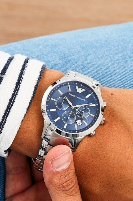 Emporio Armani Chronograph Blue Dial Mens Watch