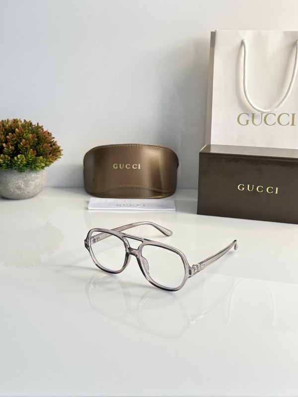 GUCCI TRANSPARENT Grey Frame With Original Box & Kit