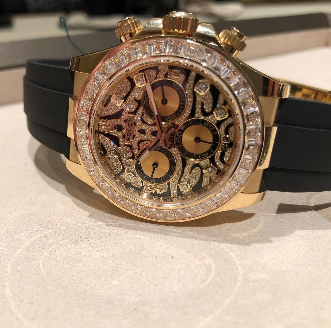 Rolex- EYE OF THE TIGER TIGER chronograph watch (ROSE GOLD)