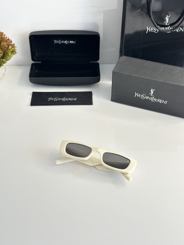 YSL Cream Black sunglasses with original box and kit