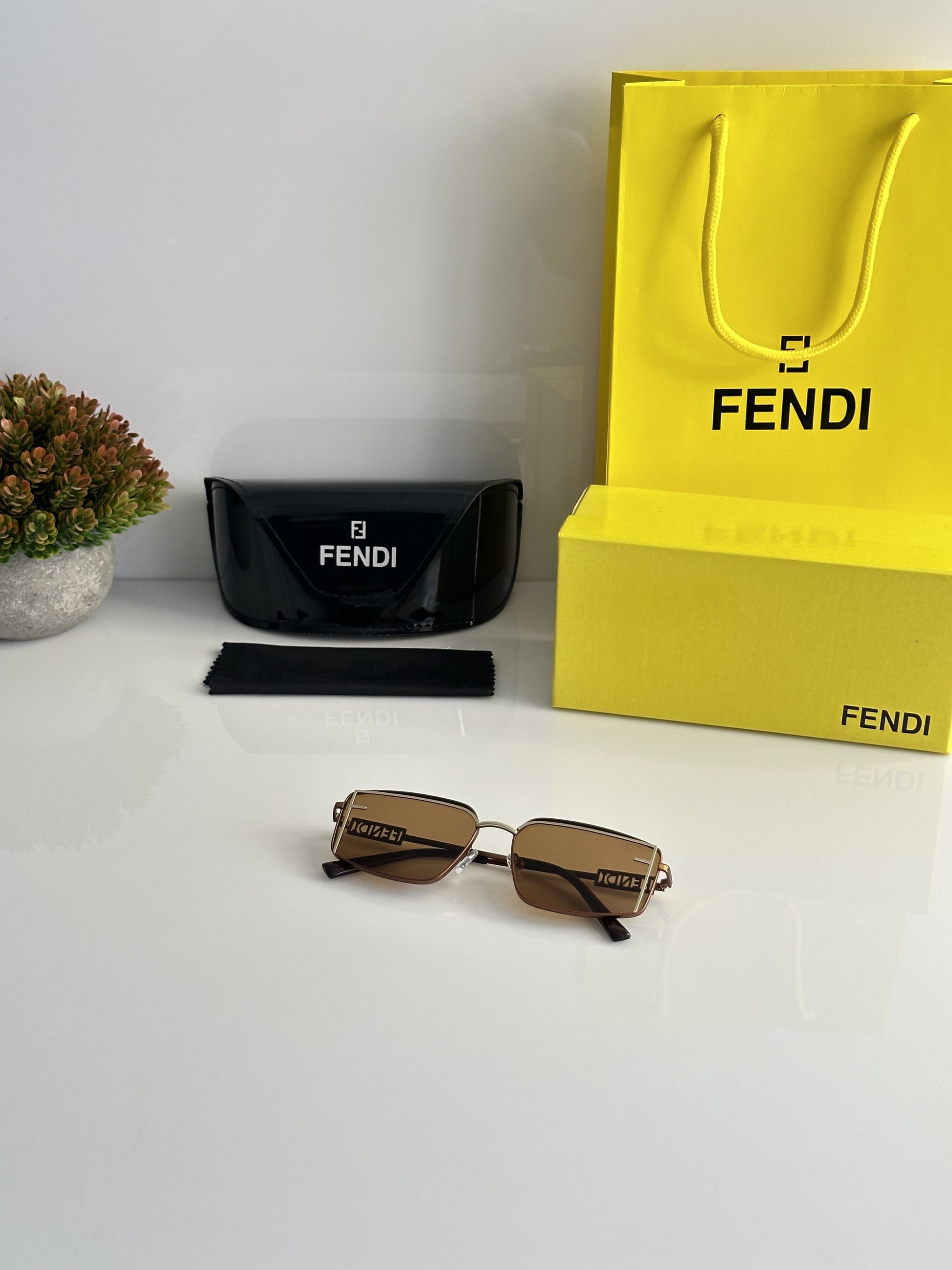 FENDI BROWN sunglasses WITH ORIGINAL BOX AND KIT