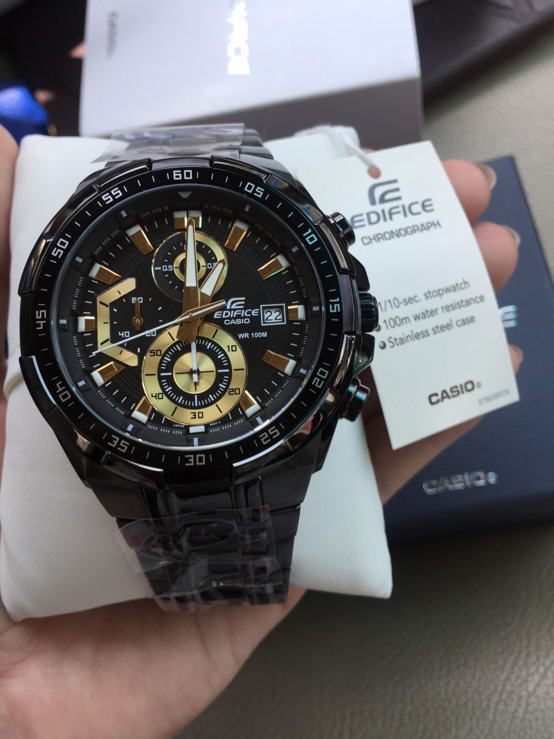 EDIFICE CASIO CHRONOGRAPH With Black Stainless steel Strap Men's Watch
