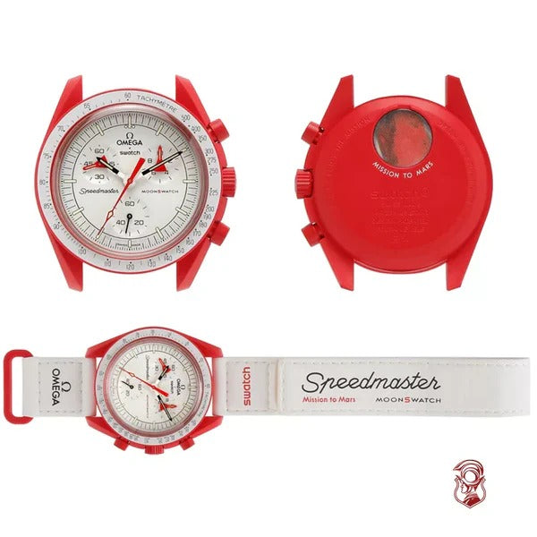 OMEGA X SWATCH MOONSWATCH Mission to Mars White Dial & Red Case/White Strap Bioceramic