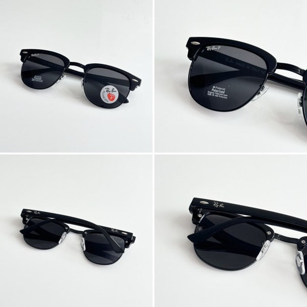 Rayban Clubmaster Black Black with original box and kit