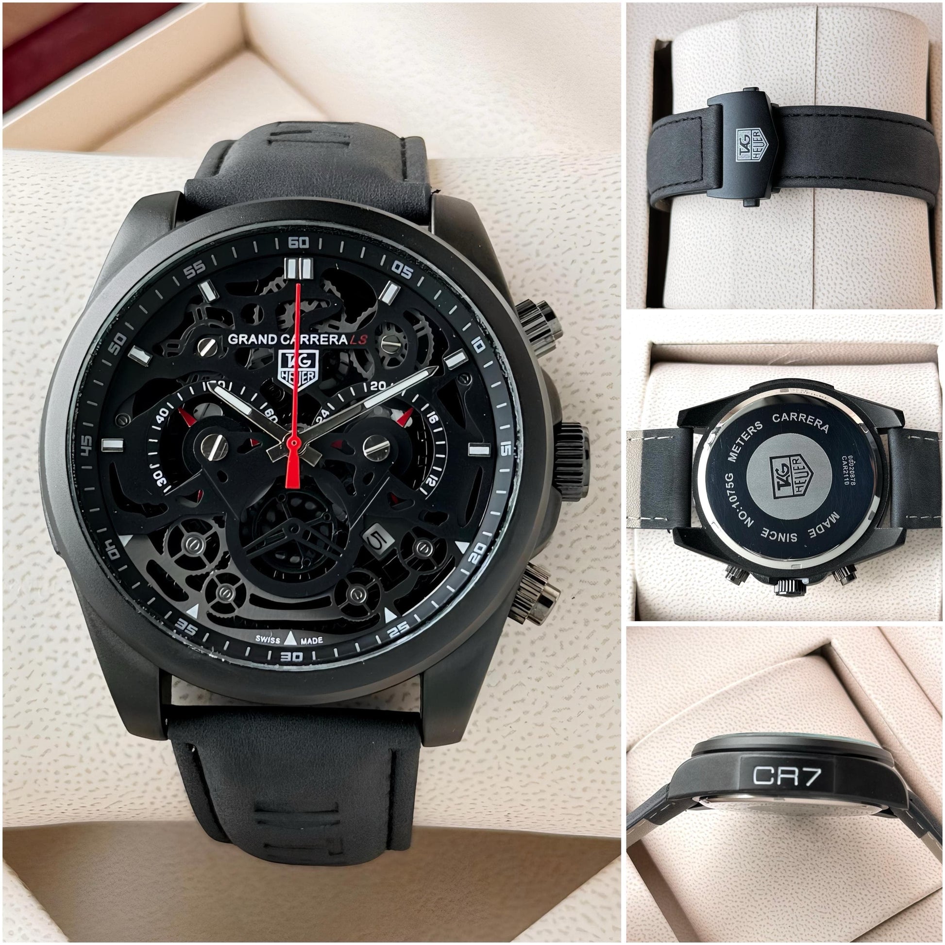 TAG HEUER Cr7 Black Leather