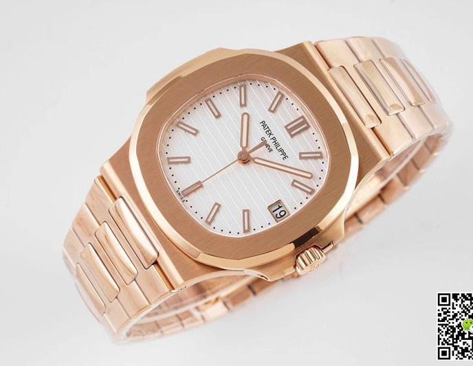 PATEK PHILIPPE Nautilus Mad Watch Qurtz Movement Rose Gold White Dated Watch For Men's