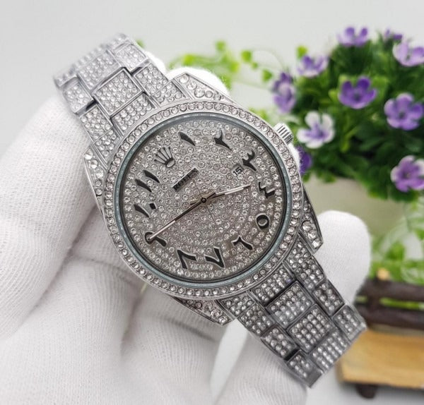 Rolex Arabic Dial Silver Color Watch