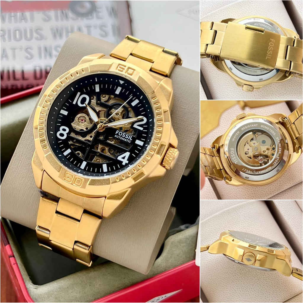 FOSSIL BRONSON Gold chain  (AUTOMATIC)