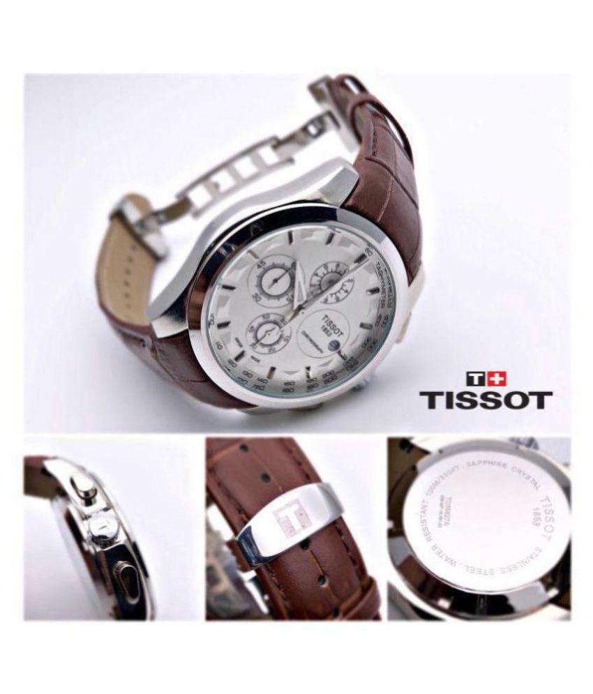 TISSOT TS-3823 Chronograph Brown Leather Mens Watch for Man