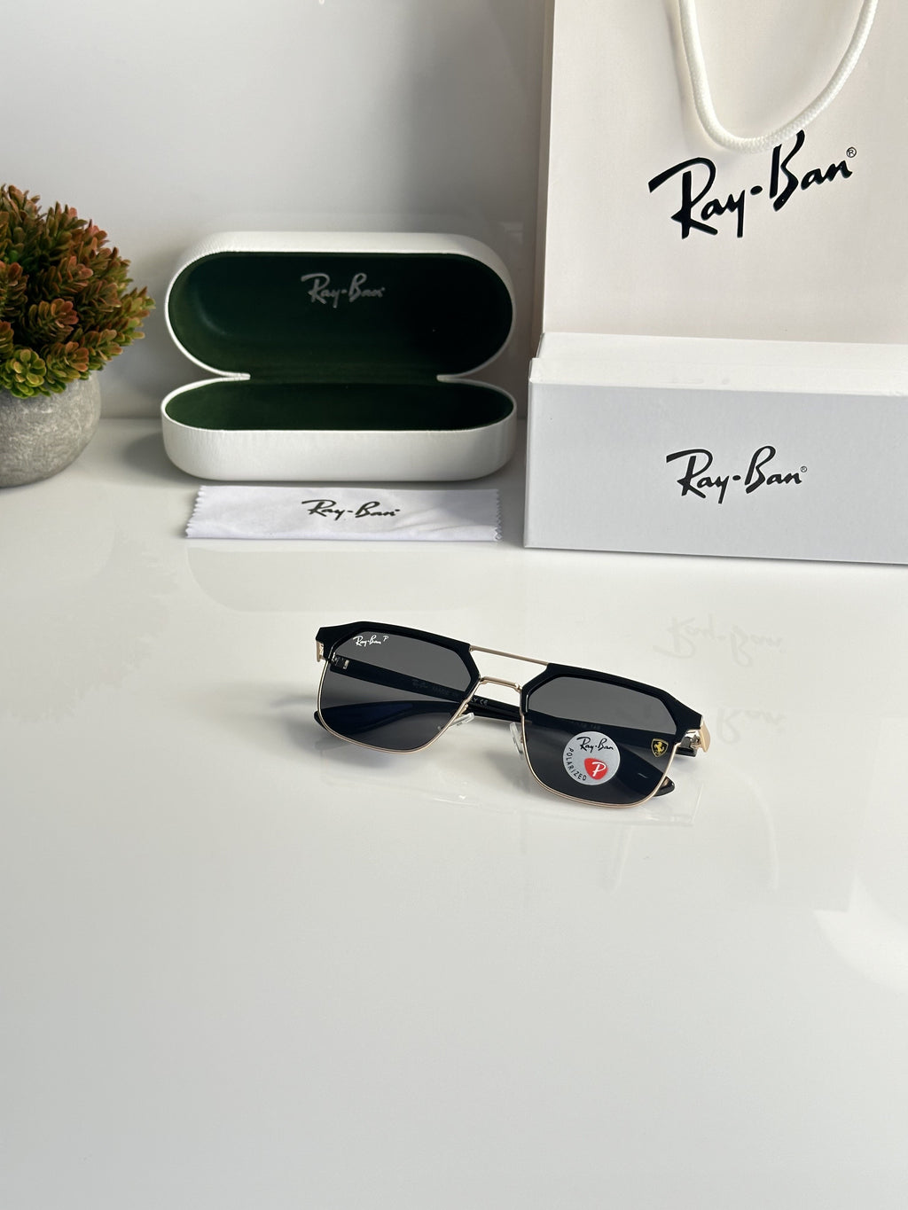 Rayban Gold Black with original box and kit