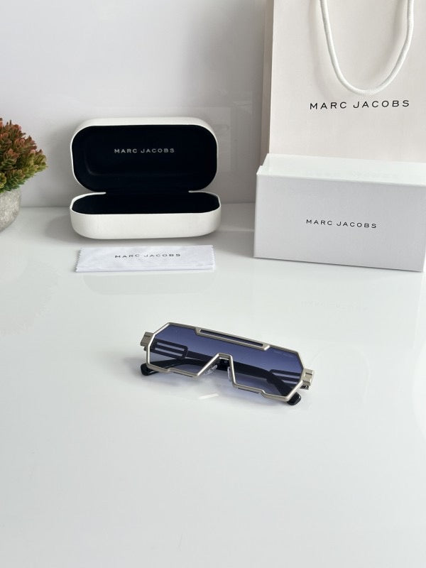 Marc Jacobs Silver Blue sunglasses with original box and kit