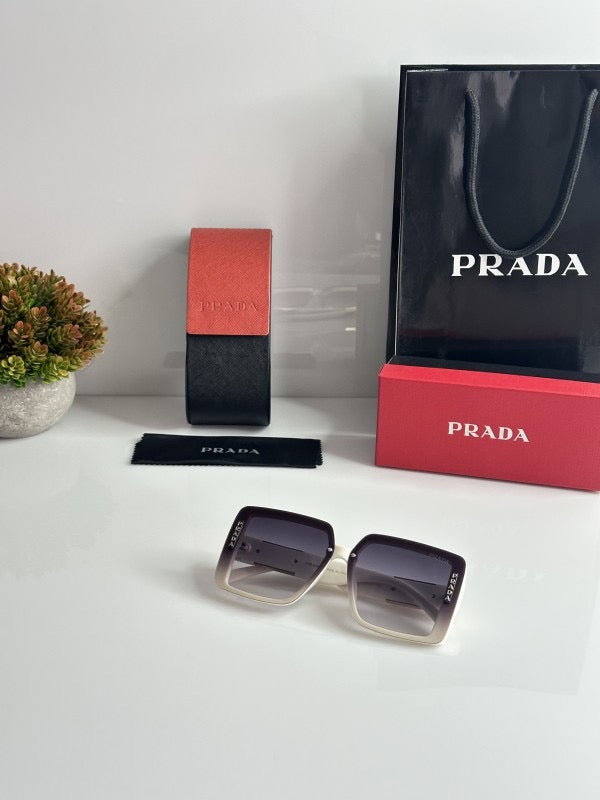 Prada White Black sunglasses for women's with original box and kit