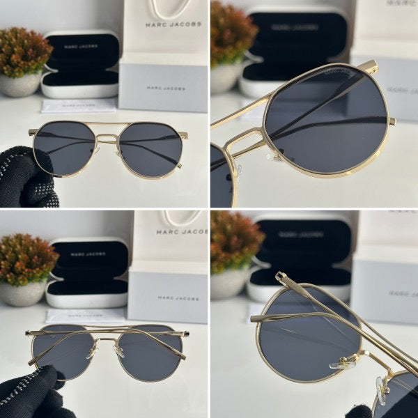 Marc Jacobs Gold Black sunglasses with original box and kit
