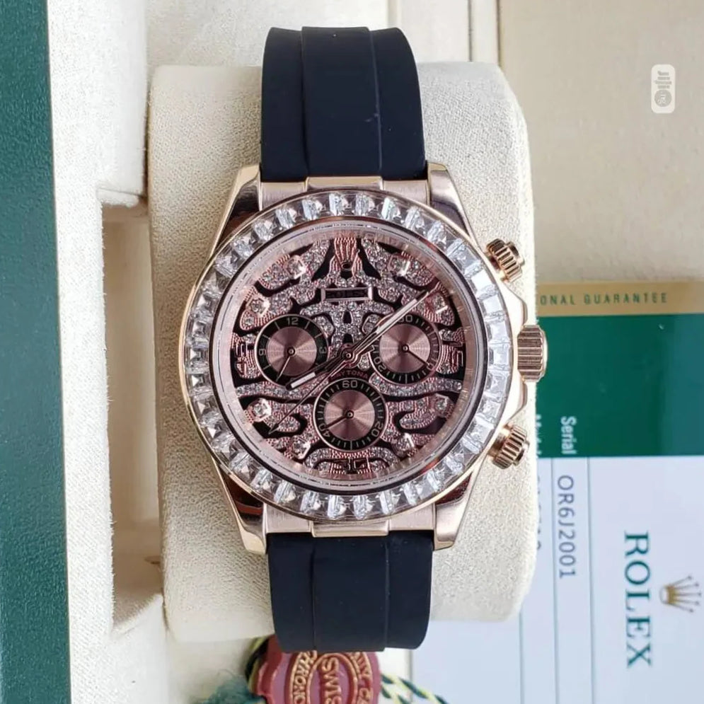 Rolex- EYE OF THE TIGER TIGER chronograph watch (ROSE GOLD)