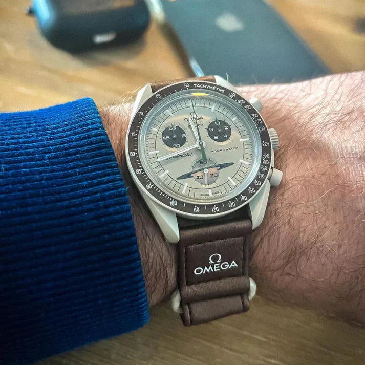 OMEGA X SWATCH  MOONSWATCH Mission To The Saturn - Brown Dial/Brown Strap Bioceramic