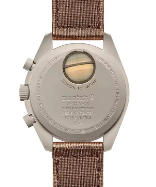 OMEGA X SWATCH  MOONSWATCH Mission To The Saturn - Brown Dial/Brown Strap Bioceramic