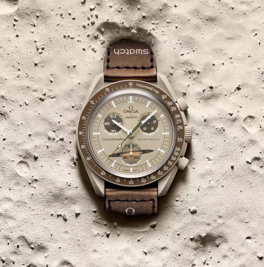 OMEGA X SWATCH  MOONSWATCH Mission To The Saturn - Brown Dial/Brown Strap Bioceramic