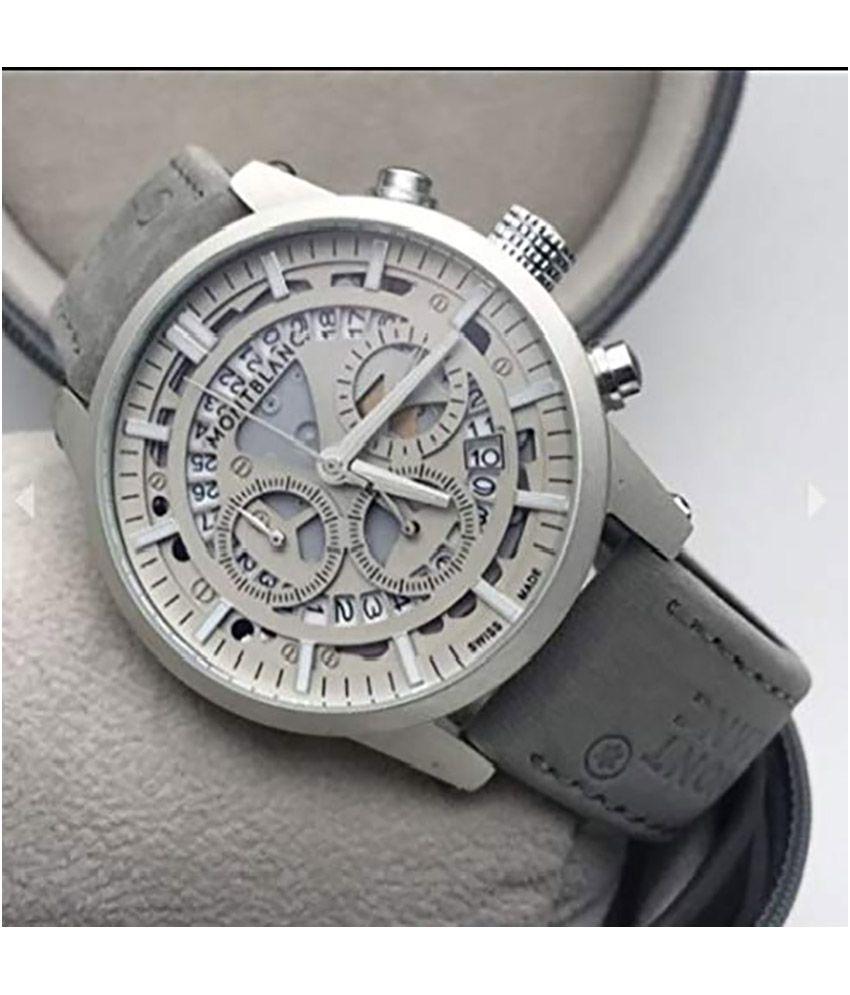 Mont Blanc Grey Chronograph Leather Men's watch