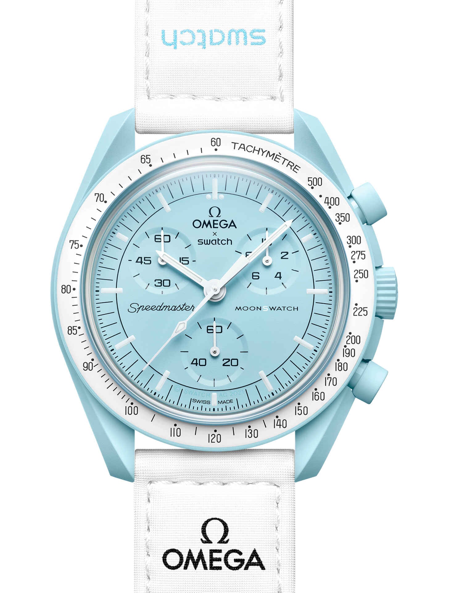 OMEGA X SWATCH MOONSWATCH Mission To The Uranus - Blue Dial/White Strap Bioceramic
