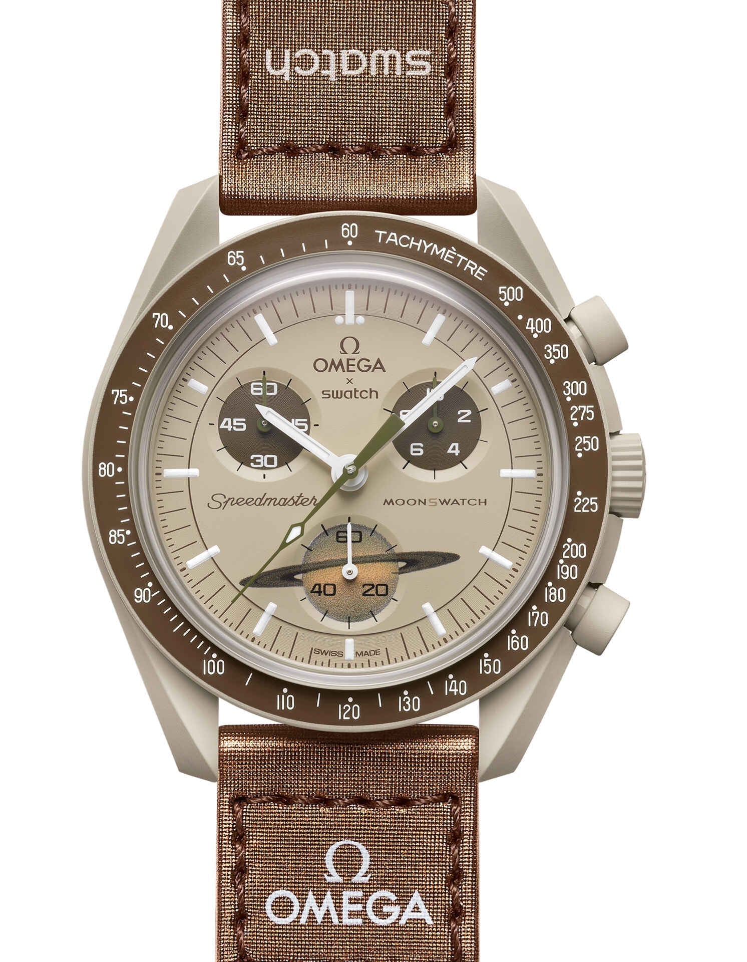 OMEGA X SWATCH  MOONSWATCH Mission To The Saturn - Brown Dial/Brown Strap Bioceramic