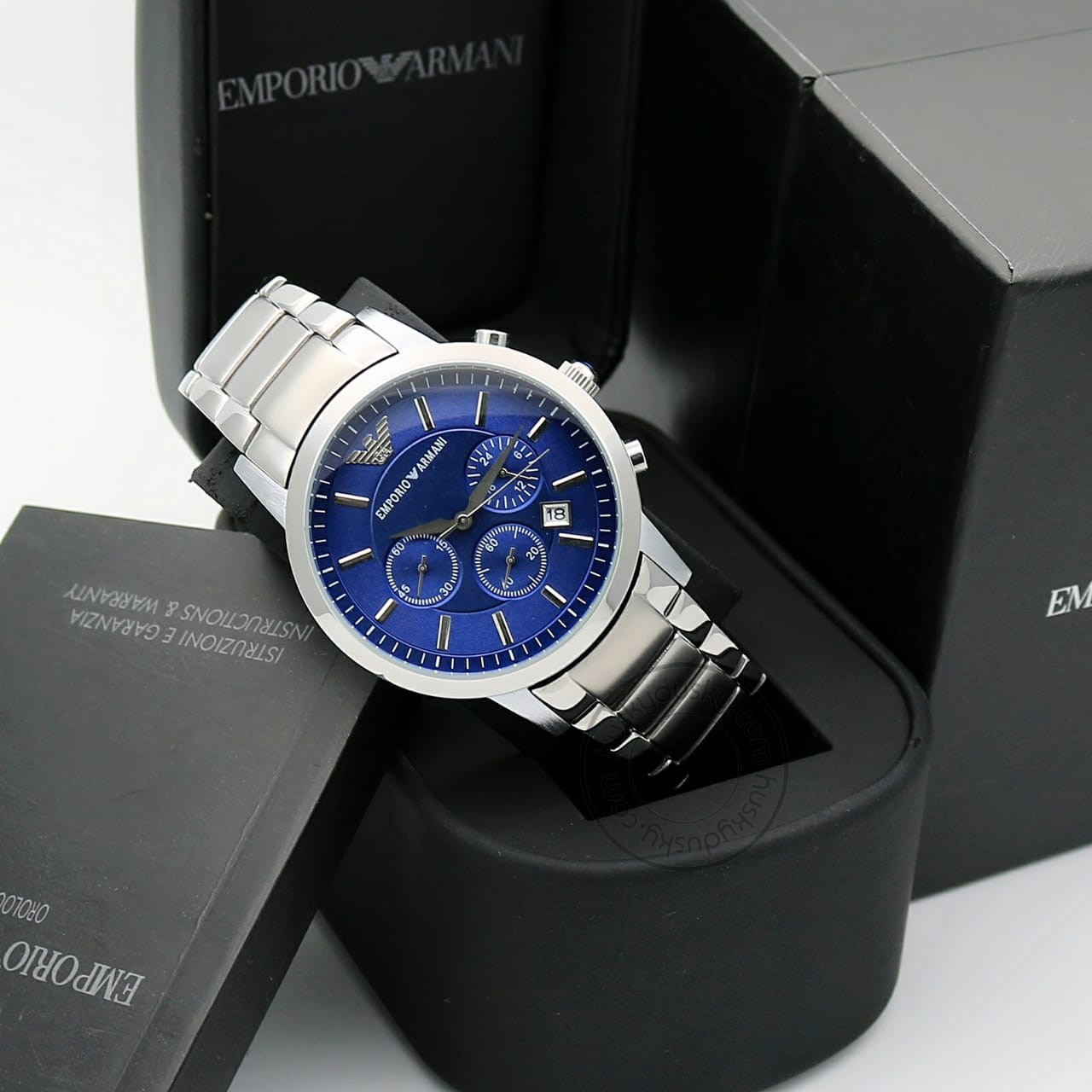 Emporio Armani Chronograph Blue Dial Mens Watch
