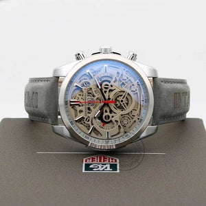 Tag heuer CR7 Diagno Grey Chronograph Multi Dial Leather Men's  Watch 2110-Silver