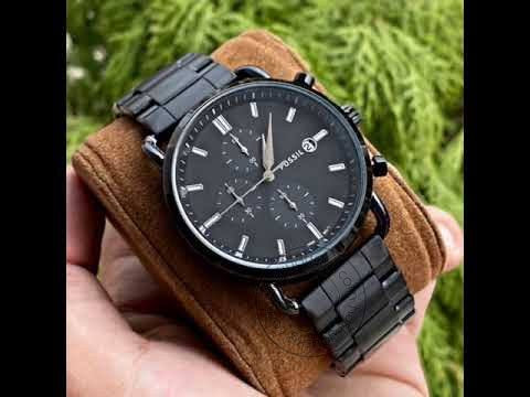 FOSSIL COMMUTER Black Dail with Chornograph Date working  Steel Straps Men's Watch