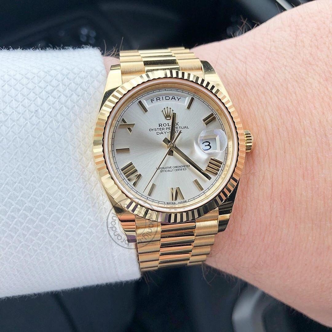 ROLEX OYSTER PERPETUAL Day-Date QUARTZ White Dial Men's Watch