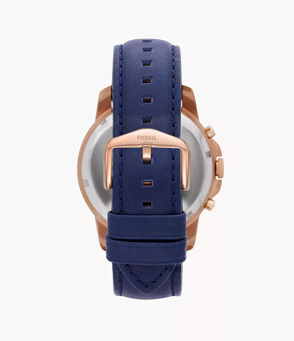 FOSSIL CHRONOGRAPH Blue Dial Leather Men's Watch For Man