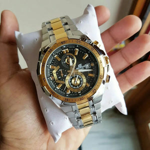 EDIFICE CASIO CHRONOGRAPH Black Dial Gold Metal Men's Watch